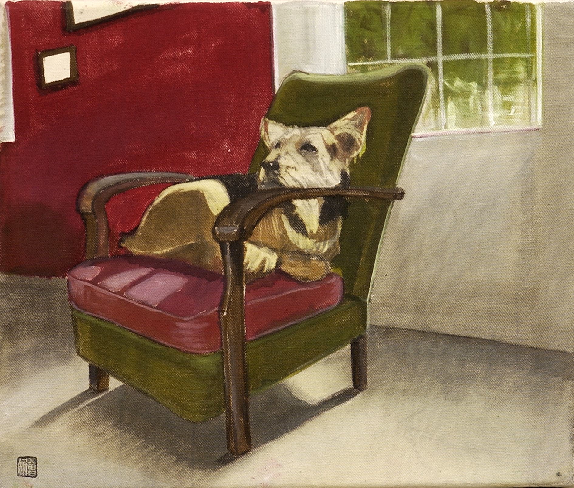  louis à l'atelier,30x25 cm,ink-acrylic 
