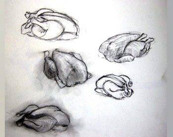  esquisses de poulets 